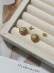 LV Hemispherical Stud Earrings with Monogram Flower & Pave Crystals