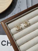 Chanel CC Logo Stud Earrings, Accented with Faux Pearls and Zirconia - Image 7