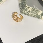 Dior Bow Knot Open Ring with Crystal Accents,Gold Tone/Silver Tone - Image 5