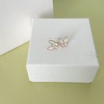 VCA Mother-of-Pearl Butterfly Stud Earrings with Real Gold Plating - Image 3