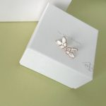 VCA Mother-of-Pearl Butterfly Stud Earrings with Real Gold Plating - Image 4
