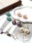 Chanel CC Logo Hemispherical Candy Color Resin Stud Earrings