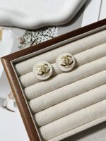 Chanel CC Logo Hemispherical Candy Color Resin Stud Earrings - Image 3
