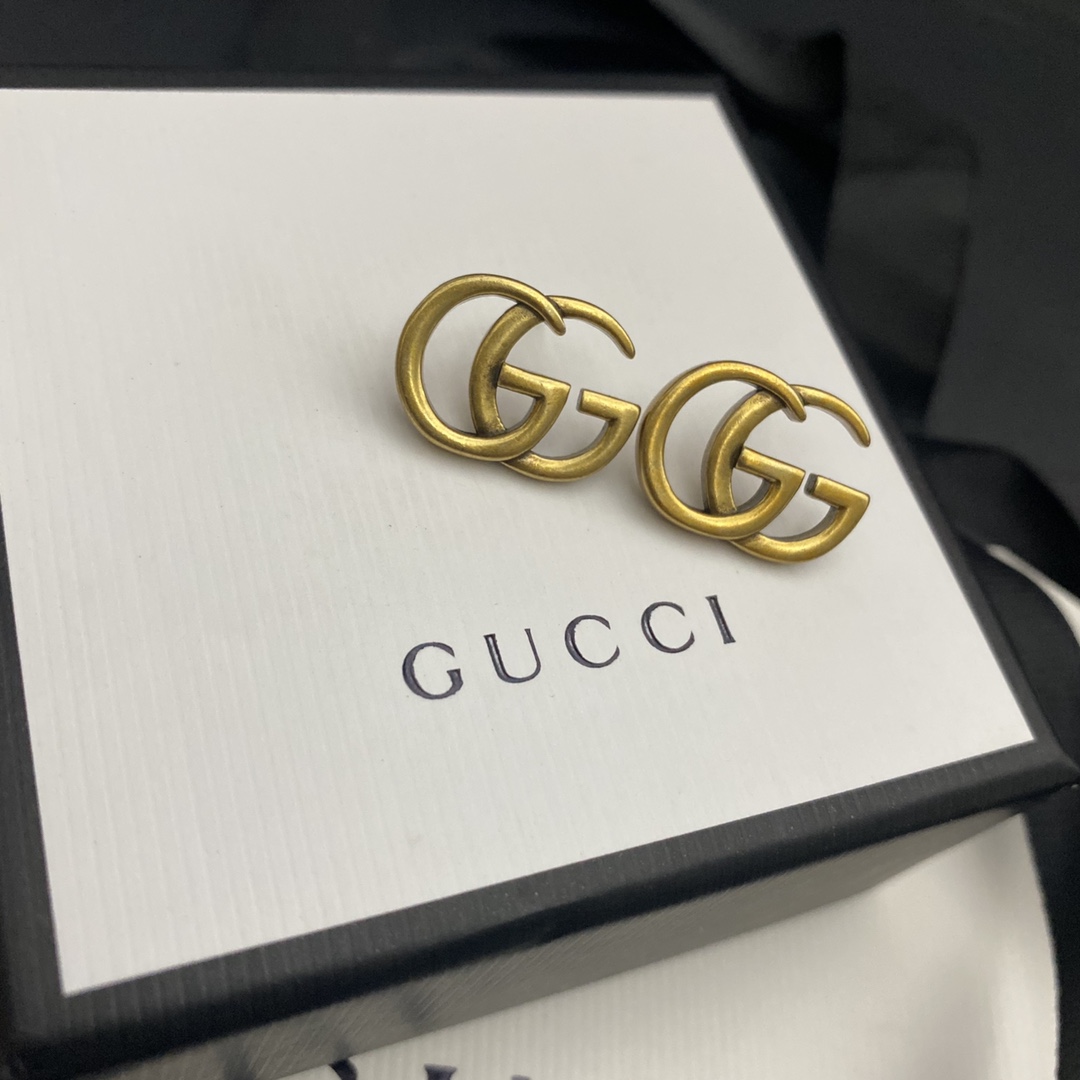 wsxc1789913434975_0 Gucci Style GG Letter Stud Earrings, Brass Material, 925 Silver Post - Image 1