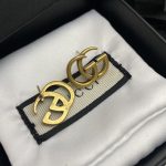 Gucci Style GG Letter Stud Earrings, Brass Material, 925 Silver Post - Image 4