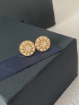 APM Sunburst Starlight Disc Stud Earrings, Embellished with 16 Zirconia, Real Gold Plated
