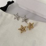 APM Vintage Engraved Five-pointed Star Pavé CZ Stud Earrings
