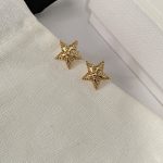 APM Vintage Engraved Five-pointed Star Pavé CZ Stud Earrings - Image 4