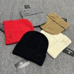 Chanel Minimalist Style Cable Knit Wool Beanie