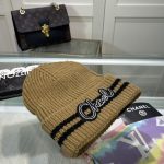 Chanel Colorblock Embroidered Logo Knit Beanie - Image 2