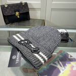 Chanel Colorblock Embroidered Logo Knit Beanie - Image 4