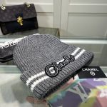Chanel Colorblock Embroidered Logo Knit Beanie - Image 5