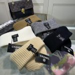 Chanel Colorblock Embroidered Logo Knit Beanie - Image 8