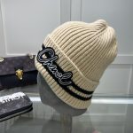 Chanel Colorblock Embroidered Logo Knit Beanie - Image 9