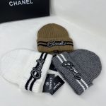 Chanel Colorblock Embroidered Logo Knit Beanie - Image 28