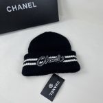 Chanel Colorblock Embroidered Logo Knit Beanie - Image 34