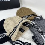 Chanel Colorblock Embroidered Logo Knit Beanie - Image 36