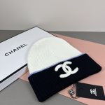 Chanel Colorblock CC Logo Wide Band Knit Beanie - Image 2