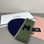 Chanel Colorblock CC Logo Wide Band Knit Beanie - Image 5