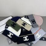 Chanel Colorblock CC Logo Wide Band Knit Beanie
