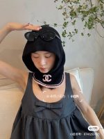Chanel Knit Hooded Balaclava with CC Logo & Neck Warmer Detail - Image 3