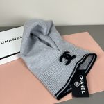 Chanel Knit Hooded Balaclava with CC Logo & Neck Warmer Detail - Image 7