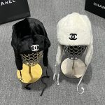 Chanel Faux Fur Trapper Hat with CC Logo & Ear Flaps – Unisex