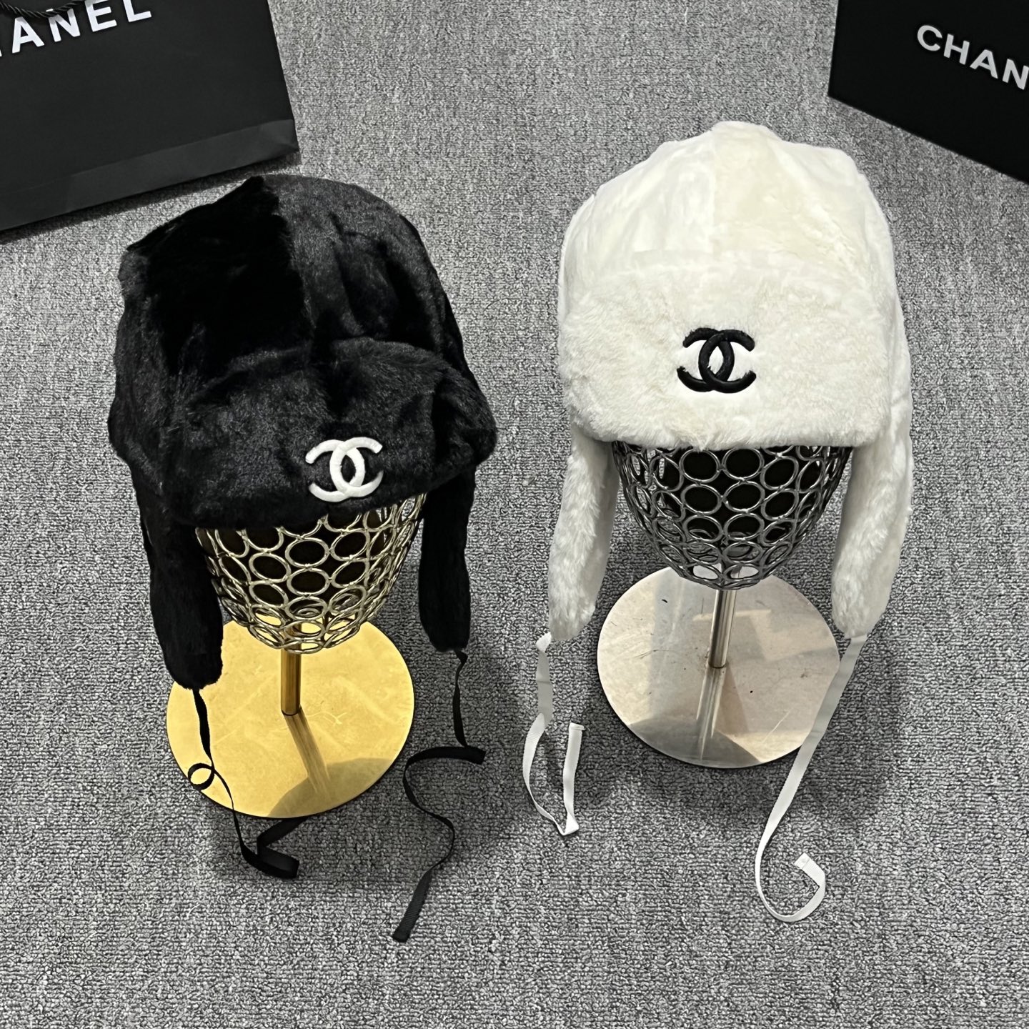 wsxc1790002407852_0 Chanel Faux Fur Trapper Hat with CC Logo & Ear Flaps – Unisex - Image 1