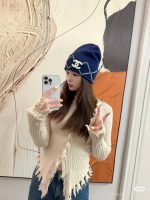 Chanel Argyle Pattern CC Logo Knit Beanie – Unisex - Image 19