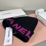 Chanel Black Knit Beanie with Bold Colorblock Letter Jacquard – Unisex - Image 18
