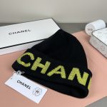 Chanel Black Knit Beanie with Bold Colorblock Letter Jacquard – Unisex - Image 13