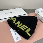 Chanel Black Knit Beanie with Bold Colorblock Letter Jacquard – Unisex - Image 14