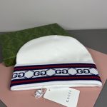 Gucci Wool-Cashmere Blend Double-Layer Knit Beanie with GG Jacquard & Web Stripe Detail - Image 15