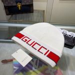 Gucci Wool-Cashmere Blend Double-Layer Knit Beanie with Bold Logo Jacquard Band – Unisex - Image 12