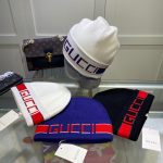Gucci Wool-Cashmere Blend Double-Layer Knit Beanie with Bold Logo Jacquard Band – Unisex