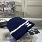 Chanel Classic CC Logo Knit Beanie with Distinctive Contrast Piping - Image 6