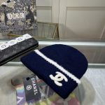 Chanel Classic CC Logo Knit Beanie with Distinctive Contrast Piping - Image 7