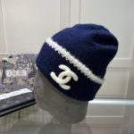 Chanel Classic CC Logo Knit Beanie with Distinctive Contrast Piping - Image 8