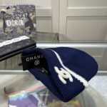 Chanel Classic CC Logo Knit Beanie with Distinctive Contrast Piping - Image 9