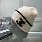 Chanel Classic CC Logo Knit Beanie with Distinctive Contrast Piping - Image 15