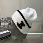 Chanel Classic CC Logo Knit Beanie with Distinctive Contrast Piping - Image 17