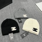 Chanel Classic CC logo Beanie with Textured Waffle Knit