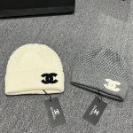 Chanel Classic CC logo Beanie with Textured Waffle Knit - Image 4