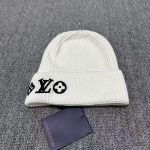 LV Headline Ribbed Beaniem Knit, Classic Monogram Embroidered Cuff, Unisex Winter Warm Hat - Image 3