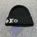 LV Headline Ribbed Beaniem Knit, Classic Monogram Embroidered Cuff, Unisex Winter Warm Hat - Image 4
