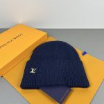 Louis Vuitton Classic Knit Beanie, Warm Winter Cuff Hat with Metal LV Logo, Unisex Luxury Streetwear (Multiple Colors) - Image 12