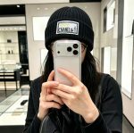 Chanel Chunky Knit Beanie Hat with Classic Fabric Label Logo, Warm Winter Cuff Hat for Men & Women - Image 8