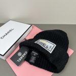 Chanel Chunky Knit Beanie Hat with Classic Fabric Label Logo, Warm Winter Cuff Hat for Men & Women - Image 6