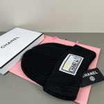 Chanel Chunky Knit Beanie Hat with Classic Fabric Label Logo, Warm Winter Cuff Hat for Men & Women - Image 7