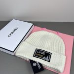 Chanel Chunky Knit Beanie Hat with Classic Fabric Label Logo, Warm Winter Cuff Hat for Men & Women - Image 3